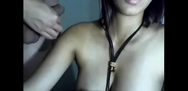  latina tetona follada y facial en sexo post parto en webcam